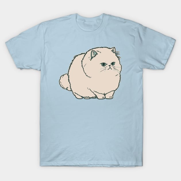 Adorable Fluffy Persian Cat T-Shirt by Mad Swell Designs